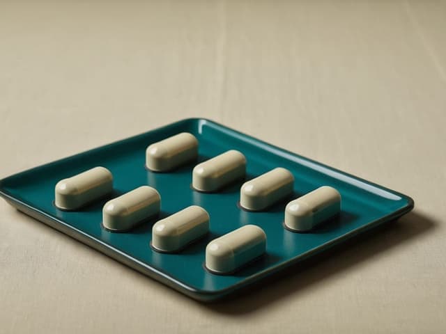 An organized arrangement of supplement capsules